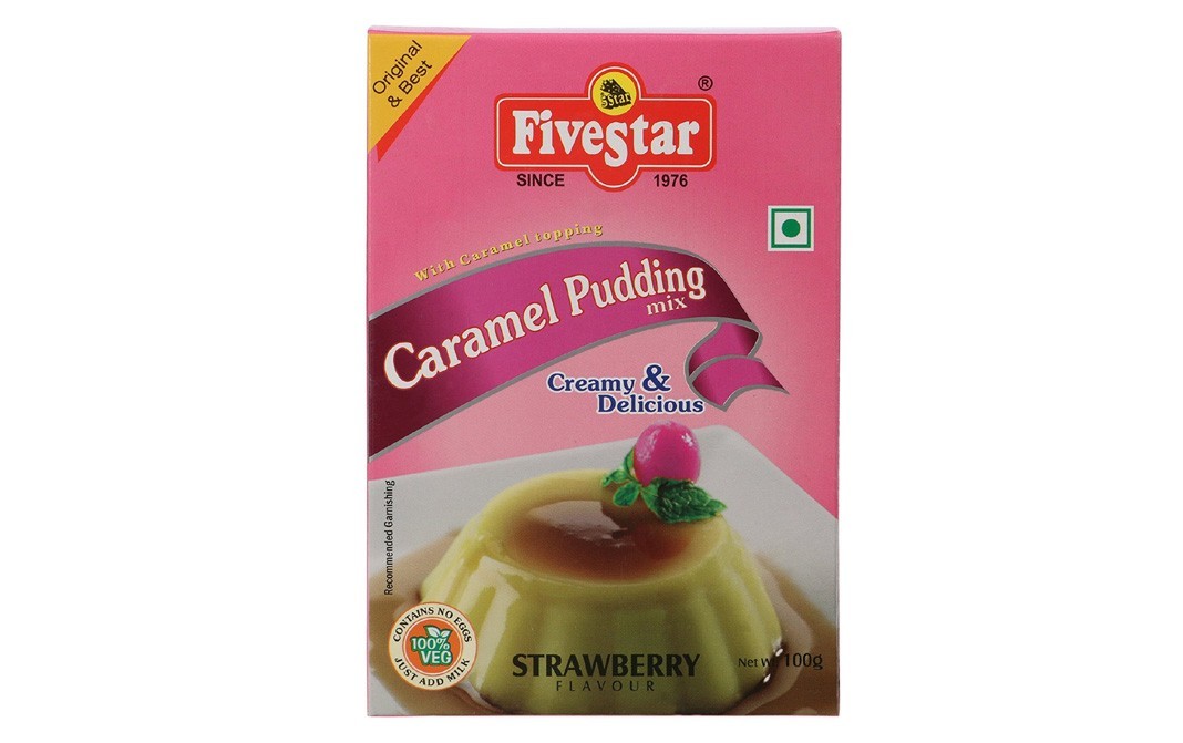 Five Star Caramel Pudding Strawberry Flavour   Box  100 grams
